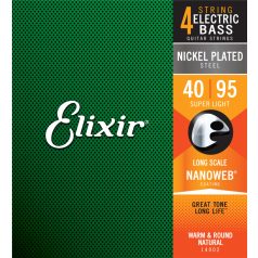   Elixir 14002 NanoWeb 4 húros nikkel basszusgitár húr 40-95
